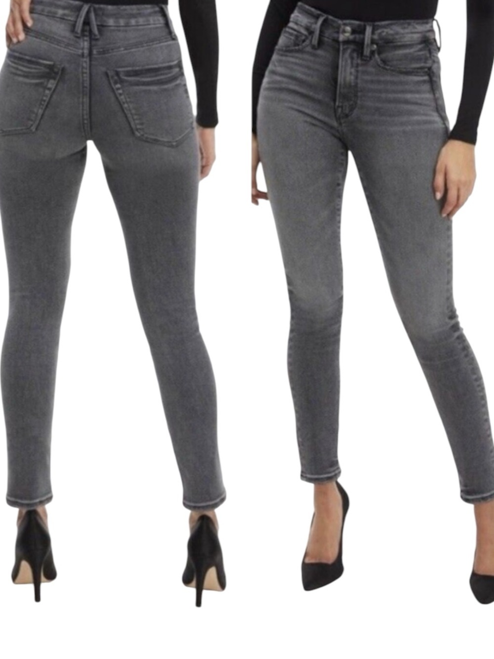 Good American GLCI844T Good Legs Cigarette Denim Jeans Black214 Women’s Sz 27/4